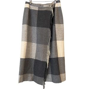 Pendleton 100% Virgin Wool Wrap Maxi Skirt Women’s Size 12 with Fringe Detail